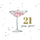 21 years young with a pink cocktail
